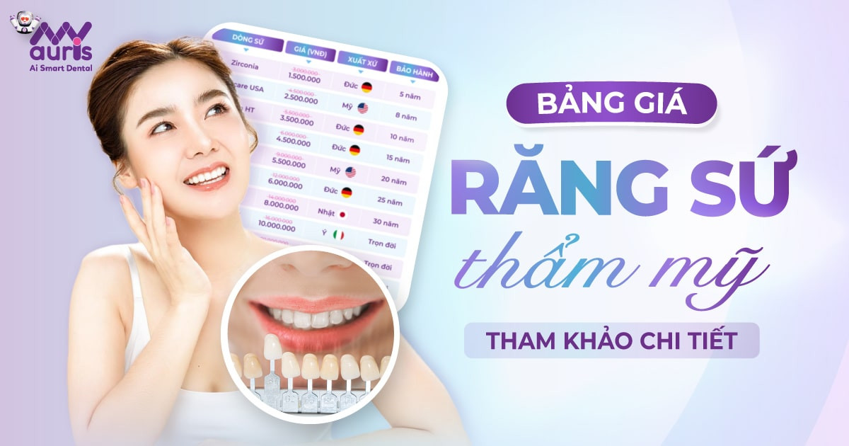 Bảng giá răng sứ thẩm mỹ mới nhất