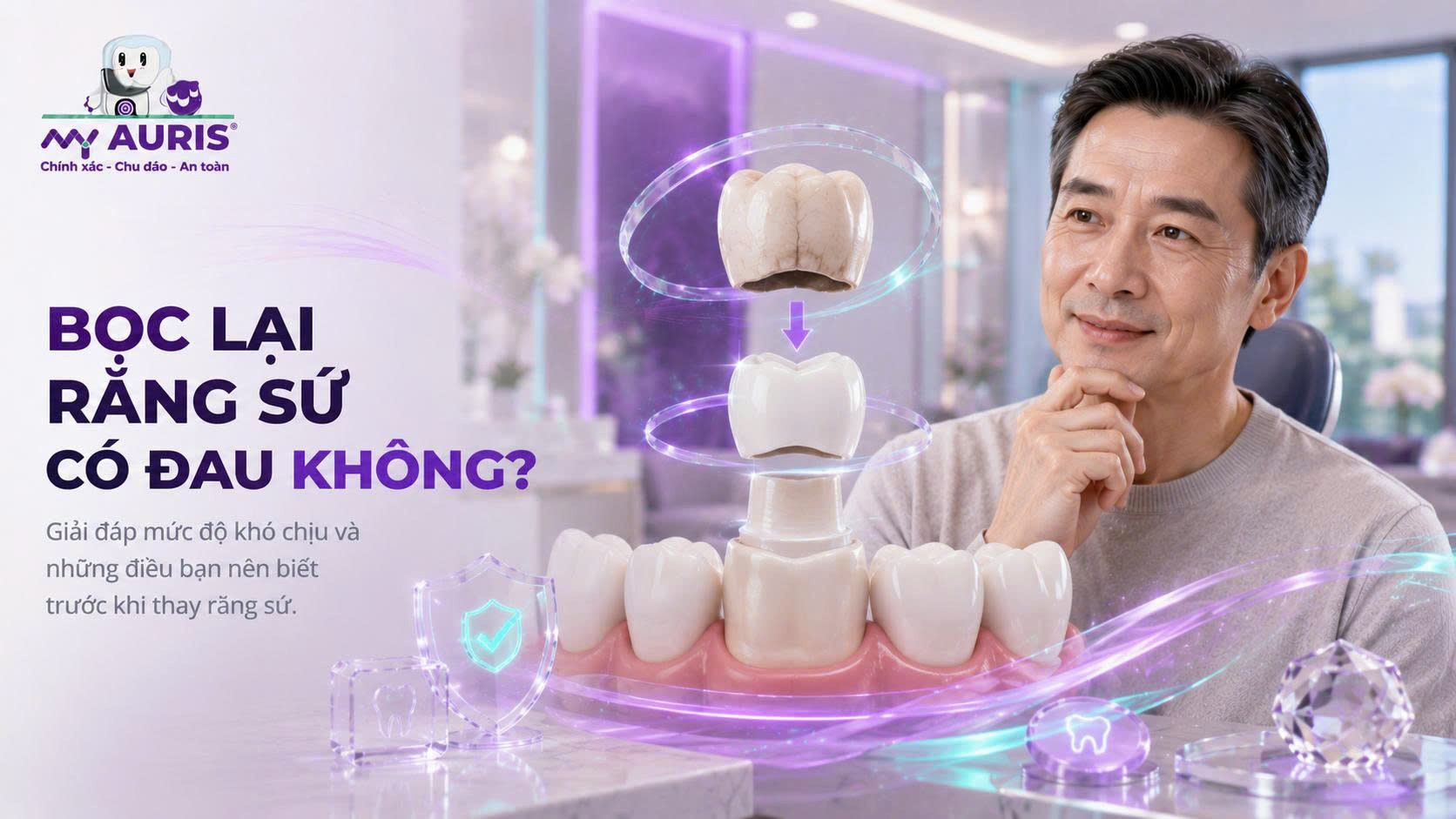 Bọc lại răng sứ có đau không