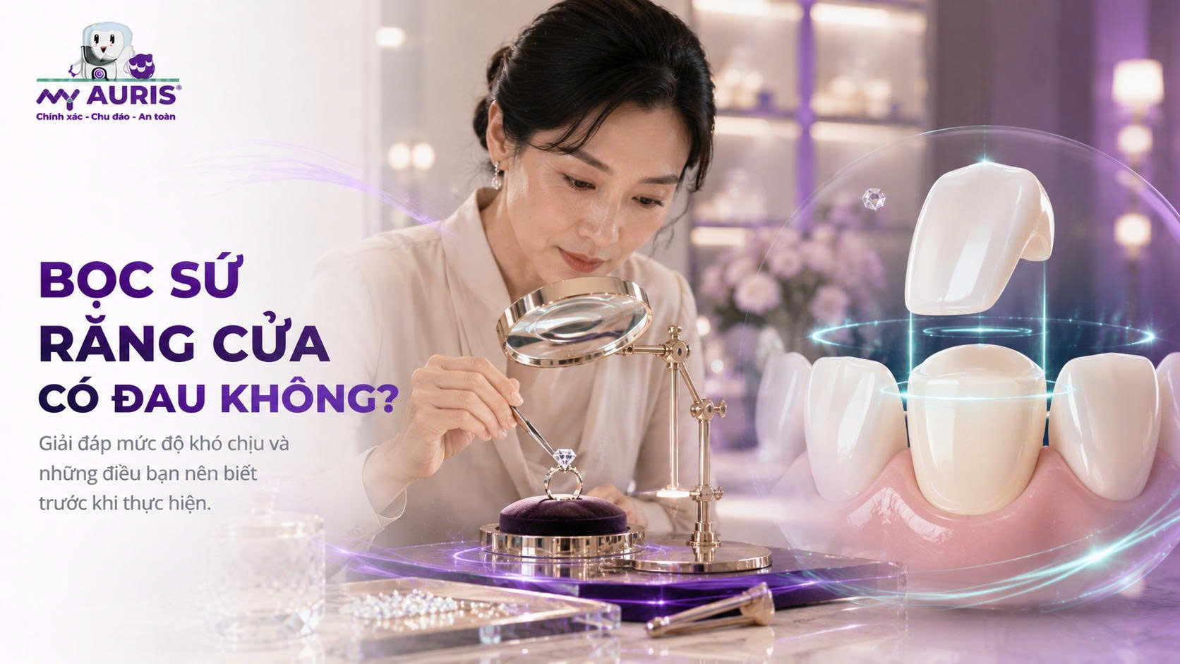 Bọc sứ răng cửa có đau không